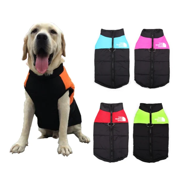 8 Size S-5XL Winter Dog Clothes For Pet Waterproof Warm Large Dog Vest Cat Puppy Ski Coats Jackets Green/Red/Blue/Pink - Image 3