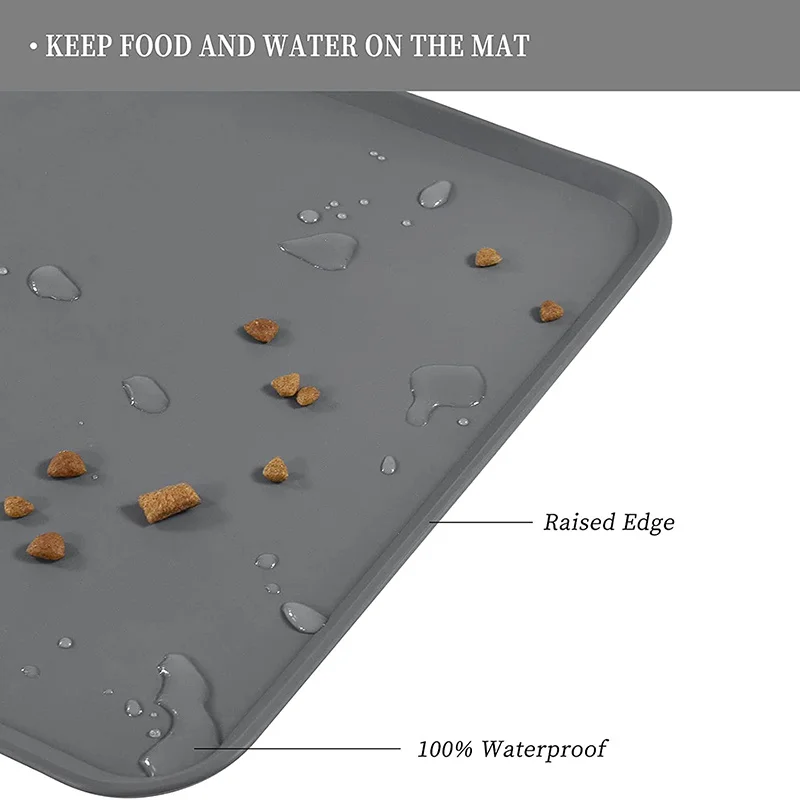 Pet Bowl Food Mat Silicone Dog Cat Feeding Mat Non-Stick Waterproof Pet Food Feeding Pad Pet Feeder Tray Water Cushion Placemat - Imagem 6