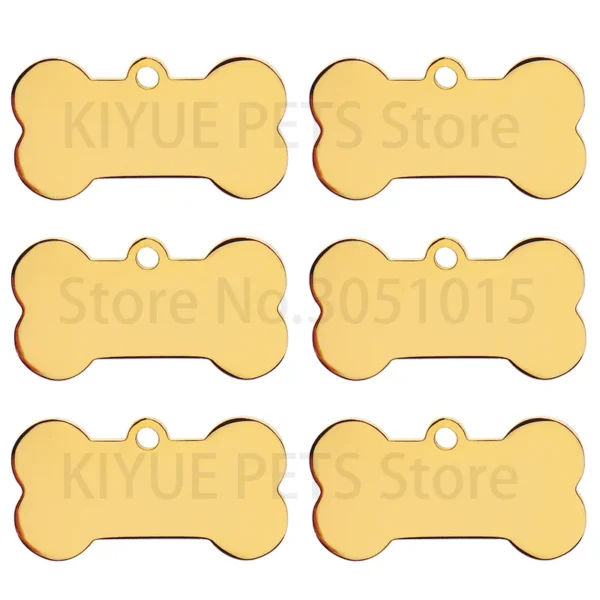 Stainless Steel 20Pcs Bone Dog ID Tag Keychain Engraved Pet ID Personalized Collar Tags Pendant Keyring Bone Pet Accessories - Image 5