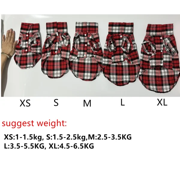 Stylish Plaid Shirt Coat for Small Dogs and Cats - Keep Your Pet Looking Cute and Cozy - Image 5