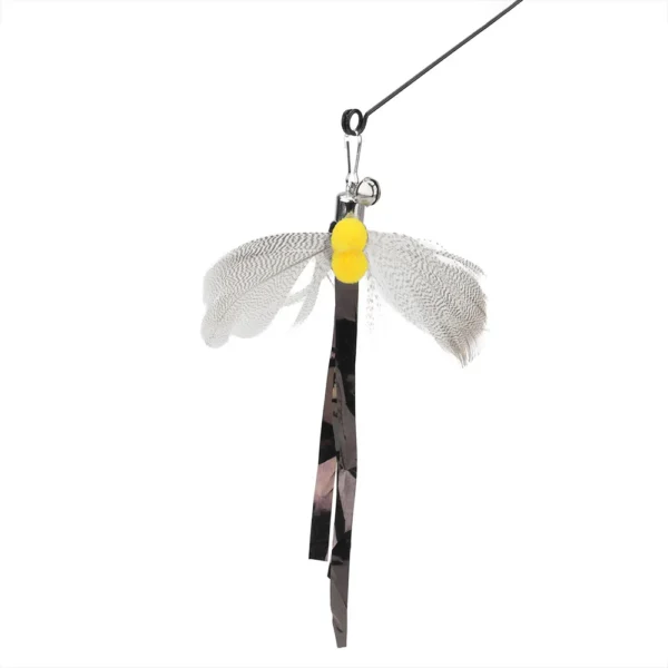 6pcs Mix Simulated Insect Accessories Cat Teaser Stick Feather Replacement Head Interactive Kitten Pet Toy - Image 5