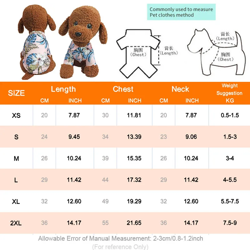 Hawaiian Style Puppy Clothes for Small Medium Dogs T-shirt Pet Clothing French Bulldog Vest Pets Outfits Chihuahua Costumes - Imagen 2