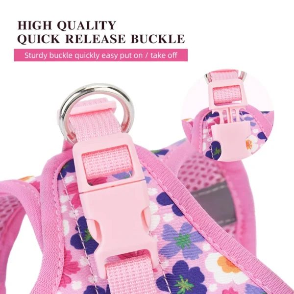 HP386--Pet cat & dog printed vest style harness, 360° fit to the pet's body shape, 1.5-meter dog rope. — изображение 4