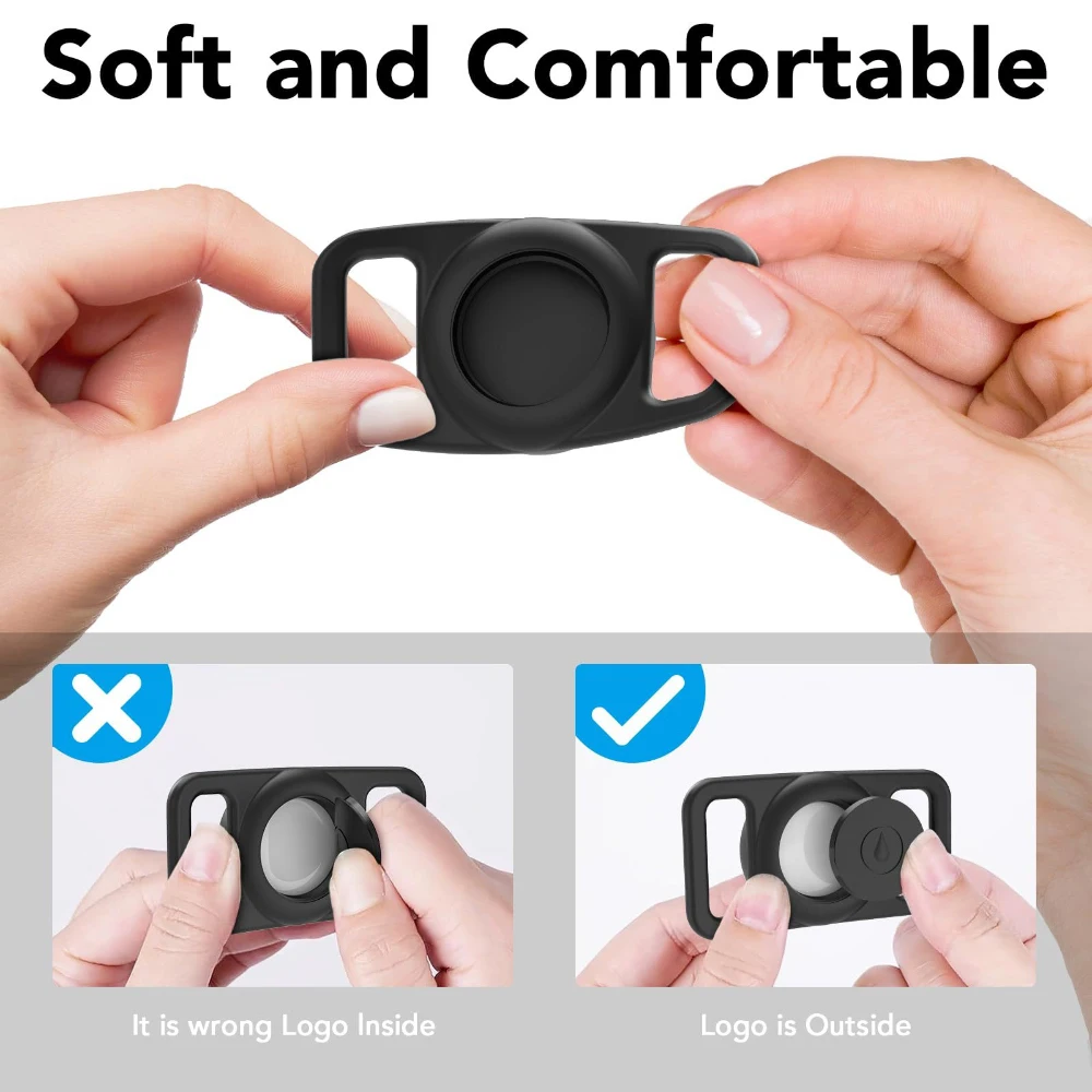 AirTag Pet Collar Holder for Dog Cat Waterproof Silicone Hidden Loop GPS Finder AirTag Dog Collar Anti-Lost Tracker Accessories – Bild 5