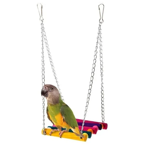 1pc Colorful Hanging Hammock Swing Toys for Pet Birds Perfect for Parrots Parakeets Budgies and Cockatiels - Imagen 3
