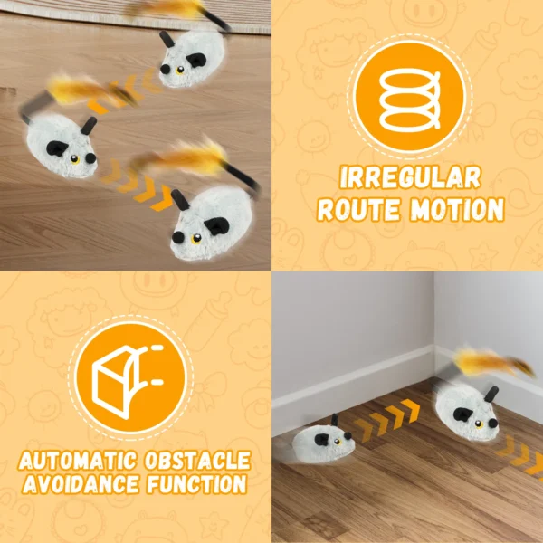 Cat Mouse Interactive Plush Toys LED Glow Electric Telecontrol Auto Rechargeable Pet Moving Mice Toy Realistic Kitten - Image 5