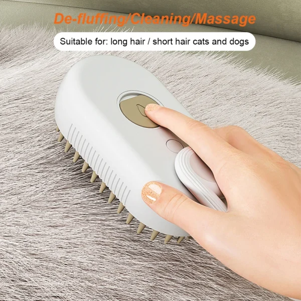 Cat Steam Brush Steamy Dog Brush 3 in 1 Electric Spray Cat Hair Brushes USB Rechargeable Dog Grooming Massage Comb for Pet Hairs - Image 3