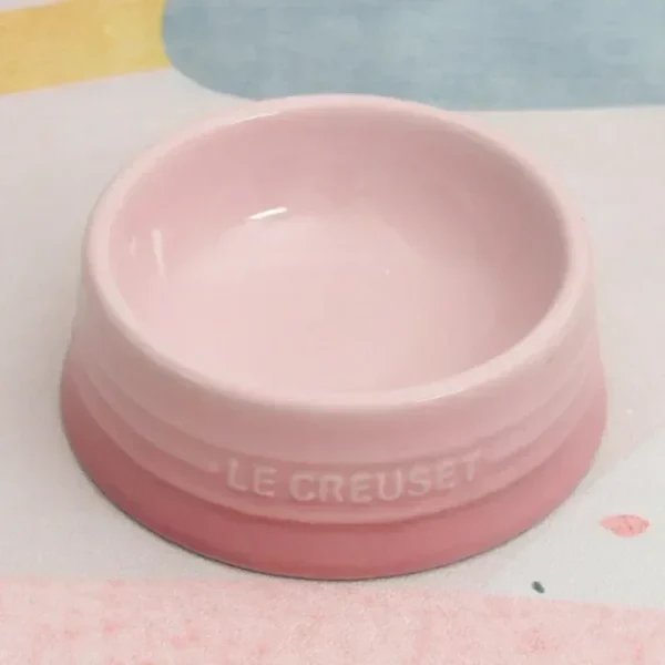 Ceramic colored cat bowl Pet bowl Cat bowl High foot protection Large diameter Large size cannot be turned over - Image 5