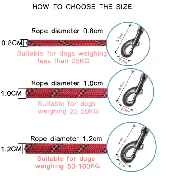 150/200/300cm Strong Dog Pet Leash Reflective Leash Large Small Dog Leash Golden Retriever Explosion Proof Punching Dog Harness - Image 5