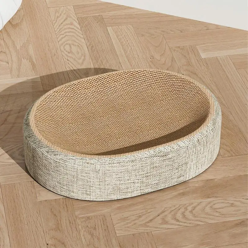 Oval Shape Scratch Pad For Cats sisal Scratching Cat Bed Multifunctional Pet Sleeping Mat Cat Scratch Bed For Cats To Rest