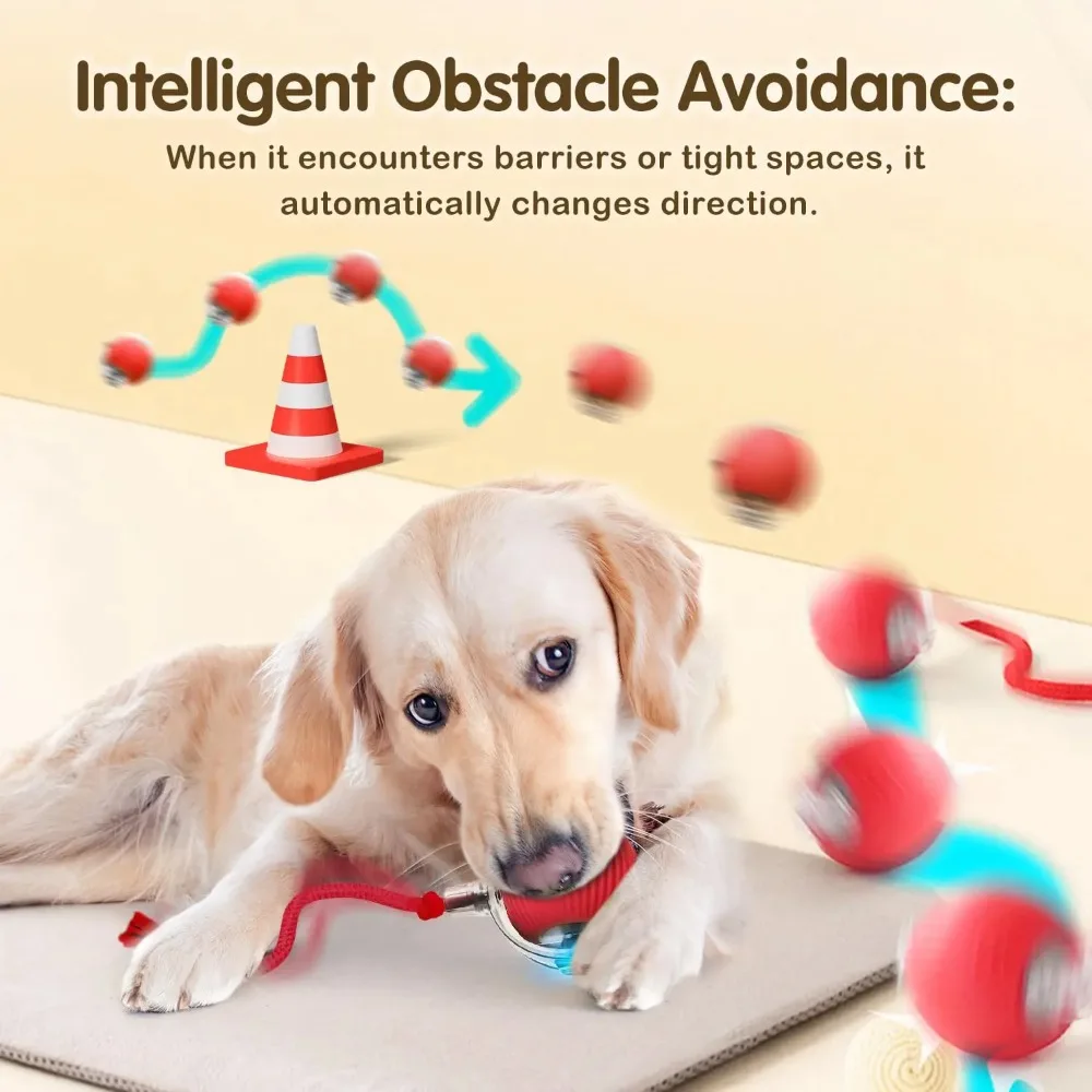 LEMEENQ Cat Interactive Ball Toy Auto Rolling Ball with Tail Rechargeable Smart Pet Interactive Toy Intelligent Mouse for Cat - Image 3