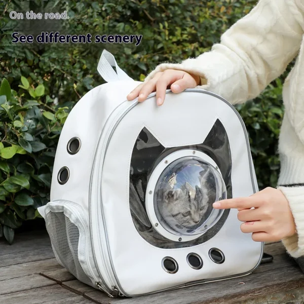 Space Capsule Pet Backpack 360° View/Breathable Mesh/Safety Strap Cat Carrier/Dog Carrier Transparent Bubble - Image 2