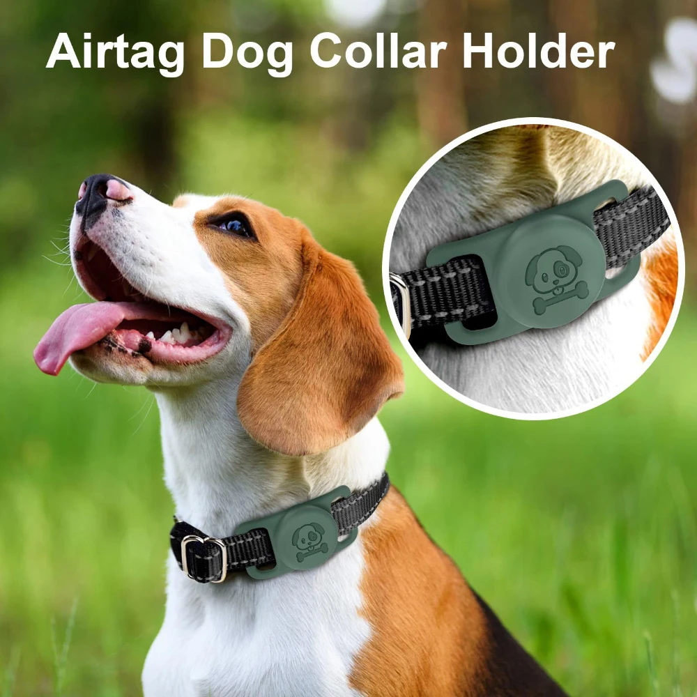 AirTag Pet Collar Holder for Dog Cat Waterproof Silicone Hidden Loop GPS Finder AirTag Dog Collar Anti-Lost Tracker Accessories
