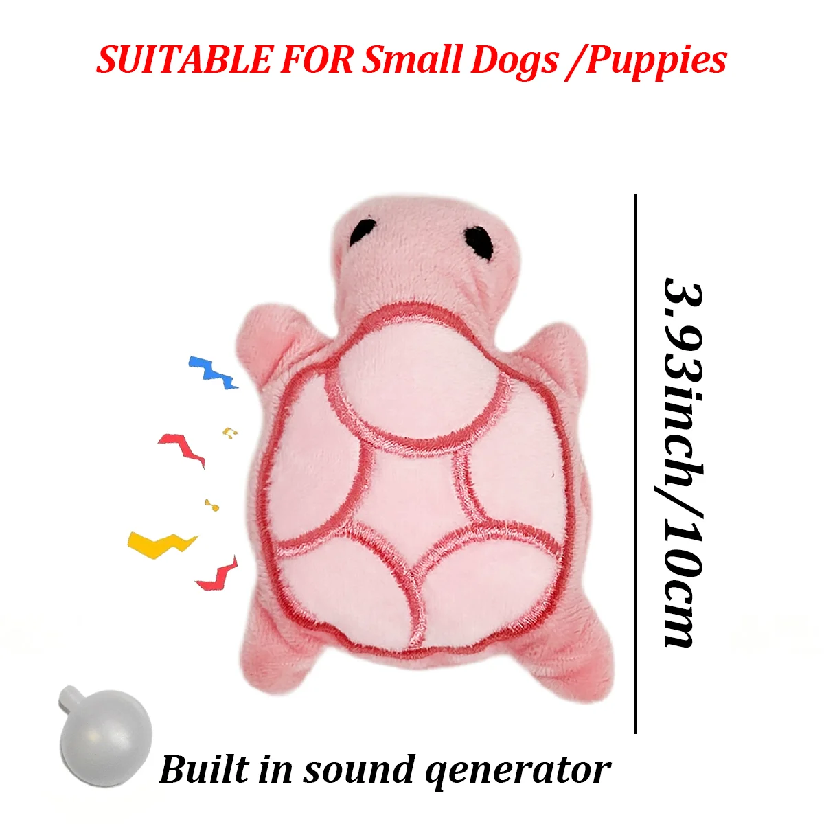 Mini cute turtle dog plush toy, squeaking dog teething sound toy, soft and safe, good for dental health, suitable for puppies - Imagem 2