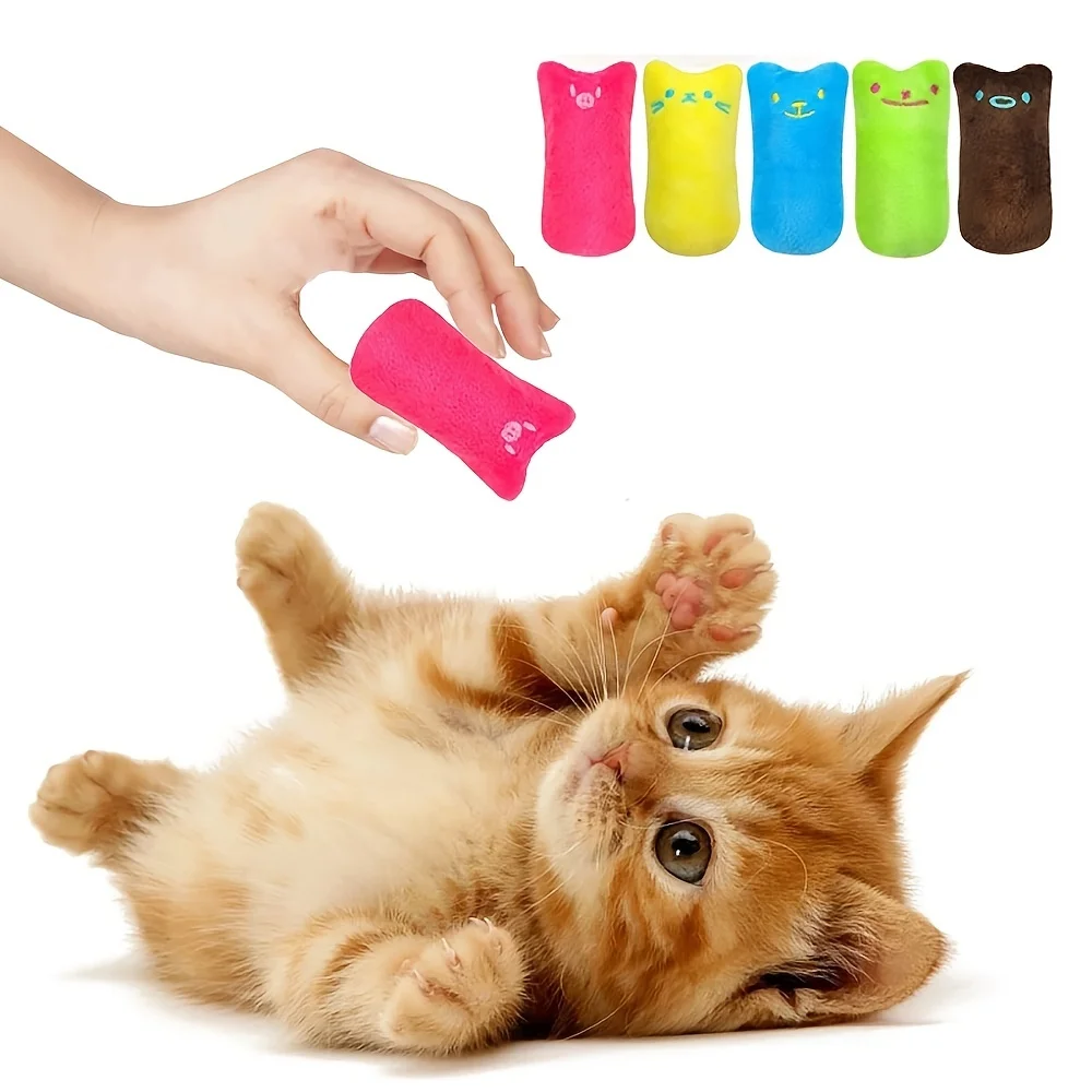 1 Pc Random Color Catnip Cat Toys Pillow Interactive Cat Toy Catnip Pet Supplies Pillow Thumb Teeth Grinding Bite Mint Cat Toy - Image 5
