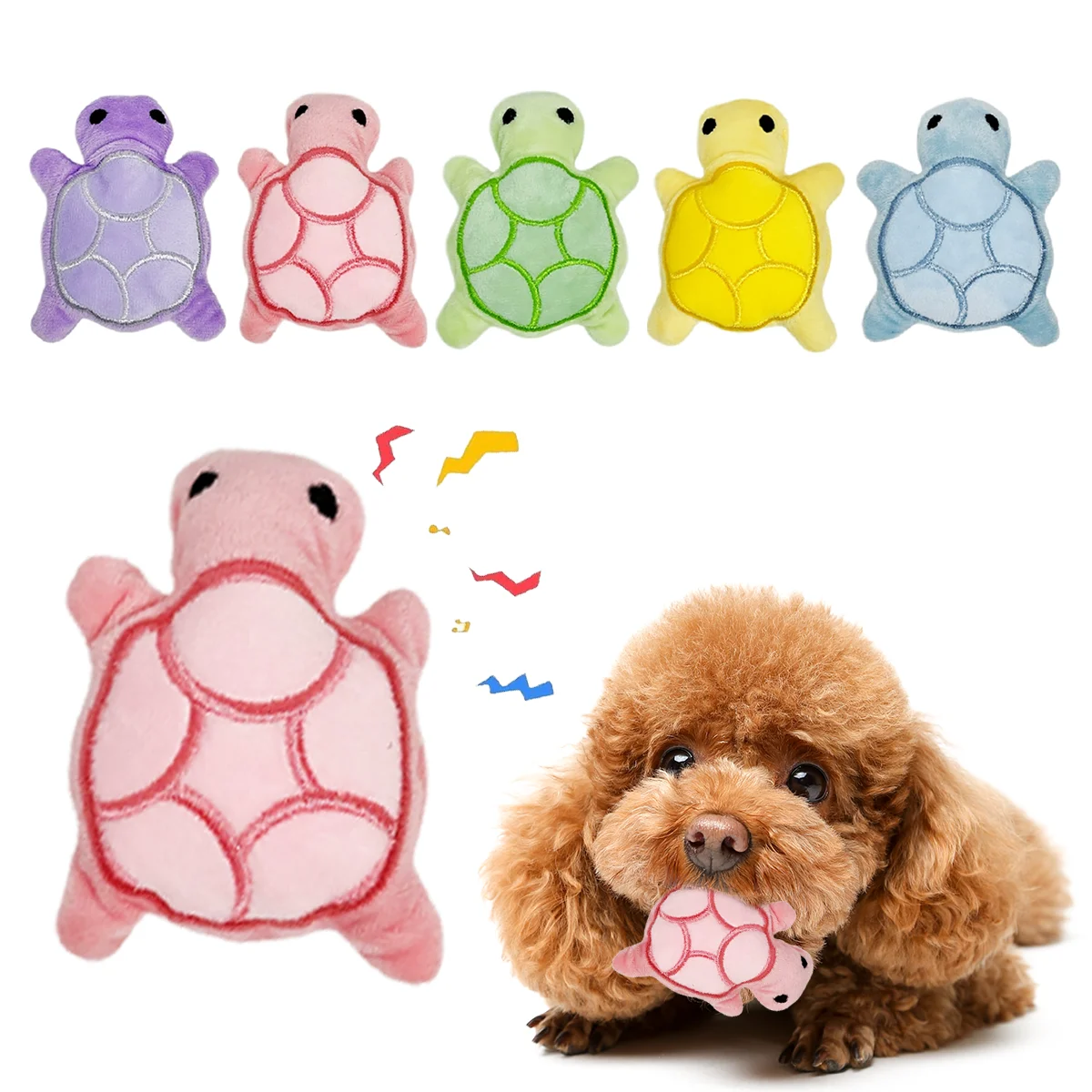 Mini cute turtle dog plush toy, squeaking dog teething sound toy, soft and safe, good for dental health, suitable for puppies