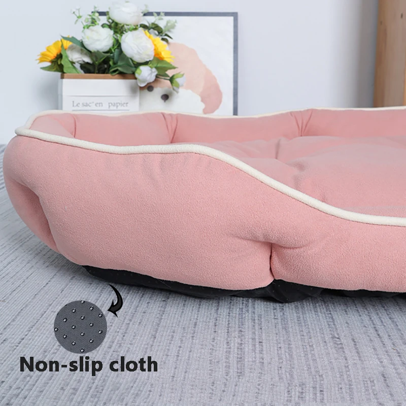 Oval Winter Warm Dog Bed for Medium Dog Mattress Anti-scratch Cat Bed Non-slip Slepping Pet Cushion Large SpaceThickrned Dog Bed - Imagem 3