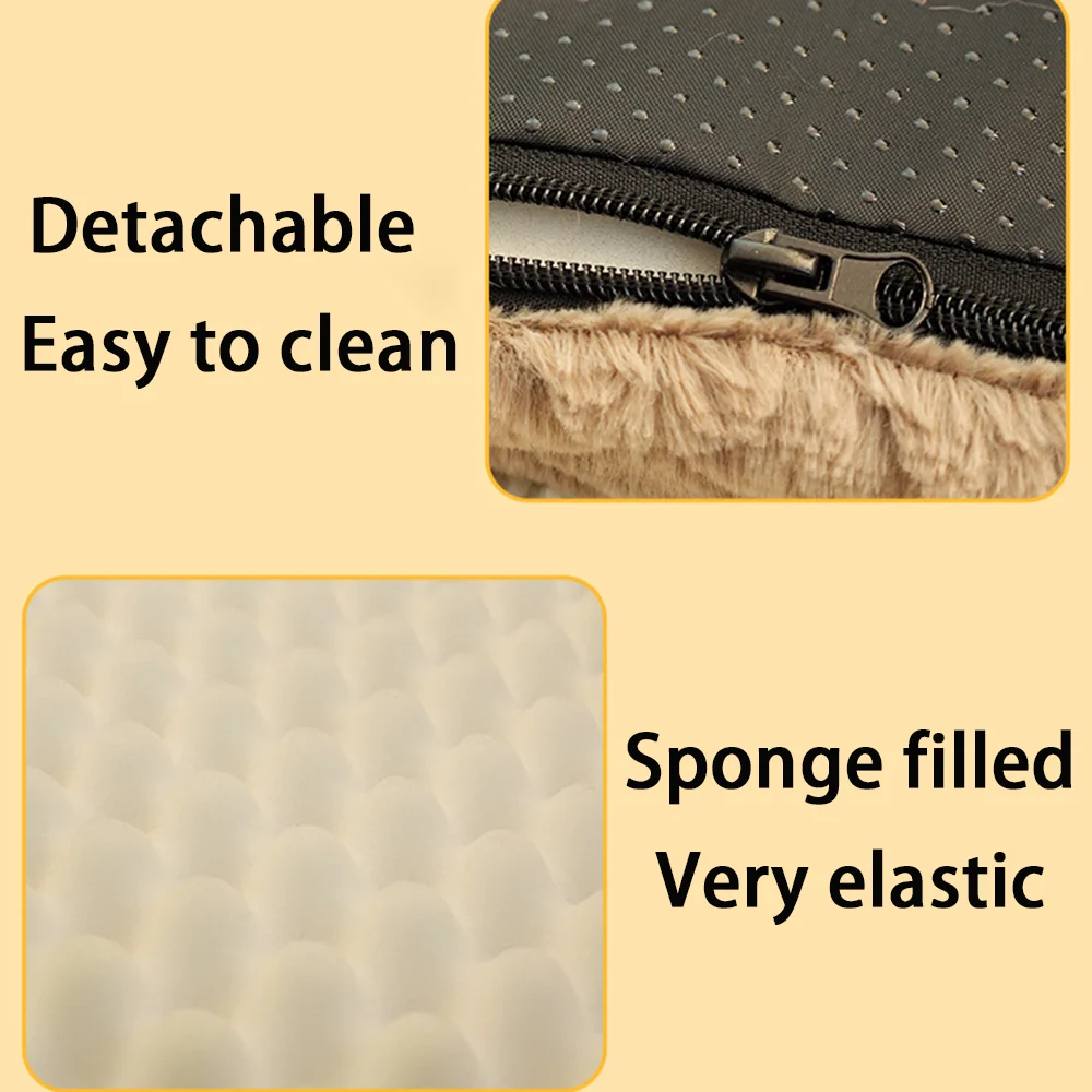 3D Foam Pet Bed With Removable Washable Faux Fur Cover Orthopedic Waterproof Dog Bed For Crate Anti-Slip Bottom Dog Bed - Imagen 3