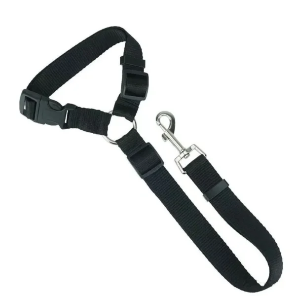 Solid Color Two-in-one Pet Car Seat Belt Nylon Lead Leash Backseat Safety Belt Adjustable Dogs Harness Collar Pet Accessories - Image 3