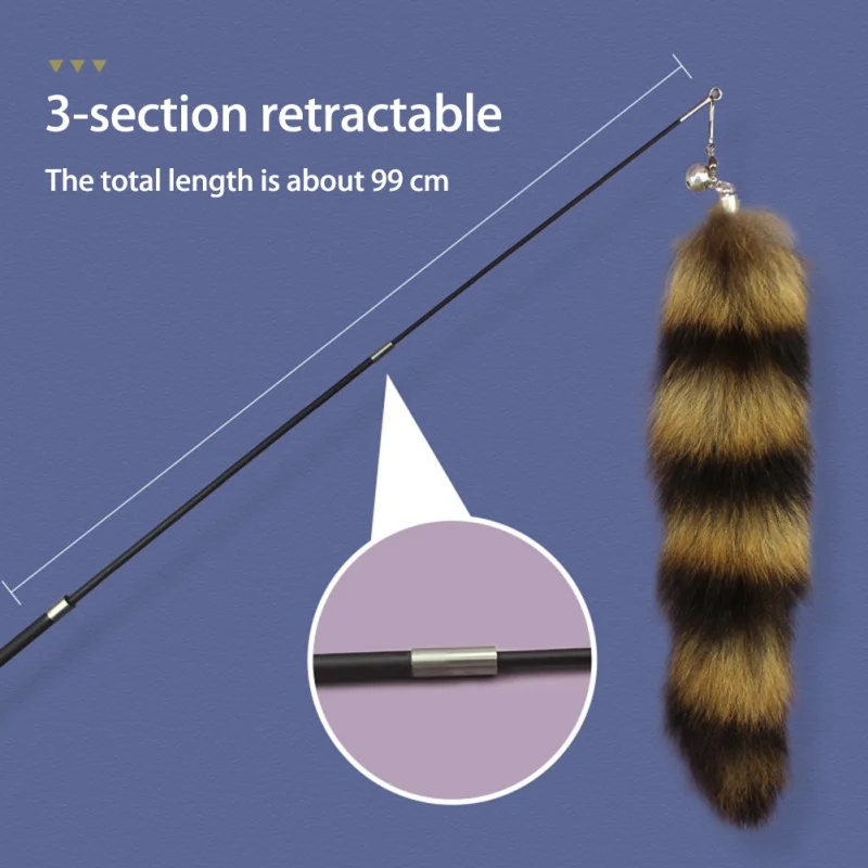 Funny Pet Cat Stick Fox Hair Replacement Head Good Toughness Feather Stick Cat Toy - Imagen 3
