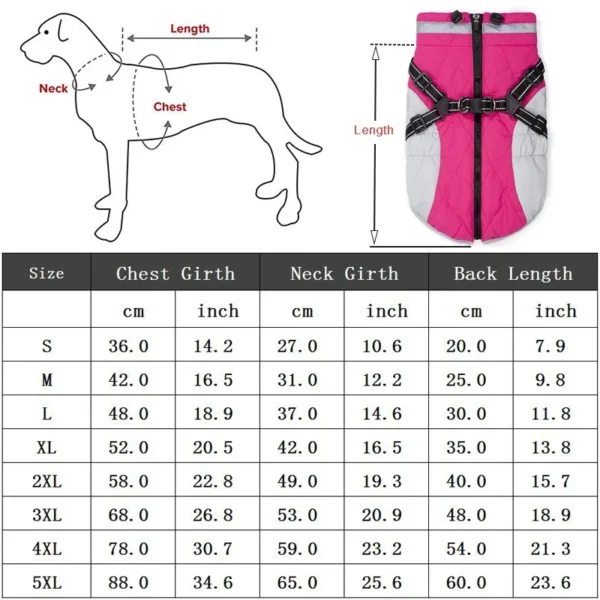 Waterproof Pet Jacket With Harness Winter Warm Dog Clothes for Small Large Dogs Labrador Coat Chihuahua French Bulldog Outfits - Image 6