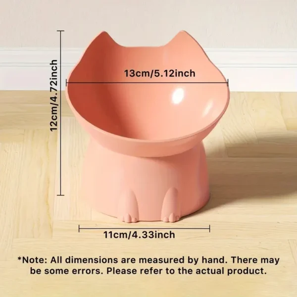 1pc WhiskerWare Elevated Cat Bowl, Anti-Tip Plastic Raised Pet Feeding Dish with Tilted Edge, Neck Protection Kitty Food - Image 2