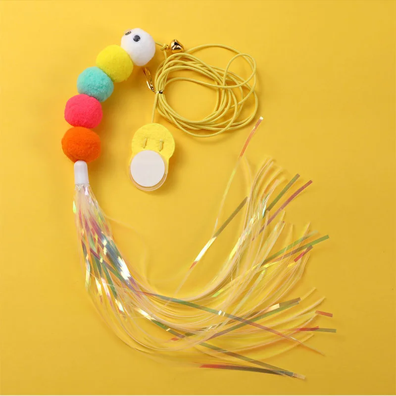 Pet Cat Toys Funny Stick Kitten Self -hi Elastic Rope Dragonfly Shape Feather Bell Teasing Stick Hanging Swing Thousands – Image 2