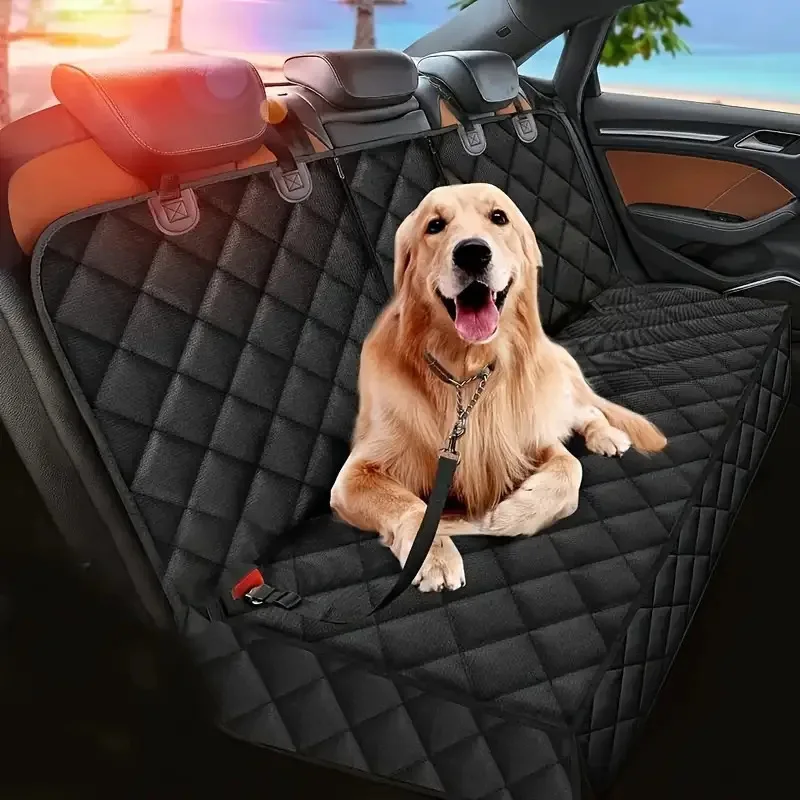 Dog Car Seat Cover Waterproof Pet Dog Carriers Travel Mat Hammock For Small Medium Large Dogs Car Rear Back Seat Safety Pad — изображение 2
