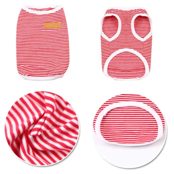Summer Cotton Cat Puppy Vest Classic Stripes Pet Sleeveless T-shirt for Small Dogs Cats Kitten Clothing Outfit ropa para gatos - Image 5