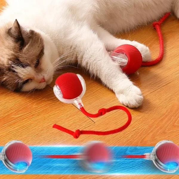 Cat Interactive Ball Toy, Automatic Rolling Ball with Tail, Rechargeable Smart Pet Interactive Toy, Intelligent Mouse for Cat - Image 4