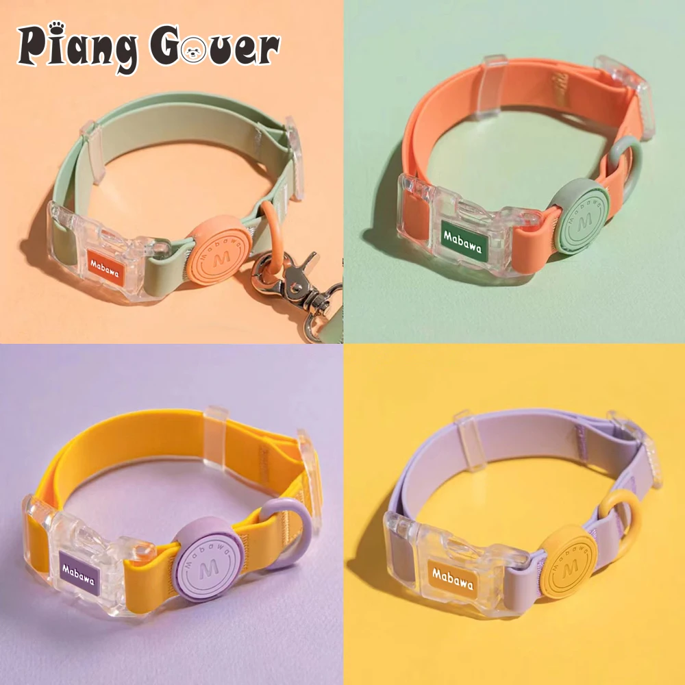 Transparent Buckle Candy Color Small Medium Dog Collar Fashion Cat Pet Collar For Puppy