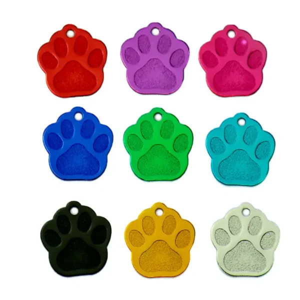 Wholesale 100Pcs Paw Pet Dog ID Tag Custom Engraved Name Plate Phone Dogs ID Tags Personalized Aluminum Pet Pendant Key Chain - Image 5