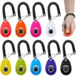 Dog Training Clicker Pet Cat Dog Click Trainer Easy To Use for Cat Puppy Birds Horses Aid Adjustable Wrist Strap Sound Key Chain