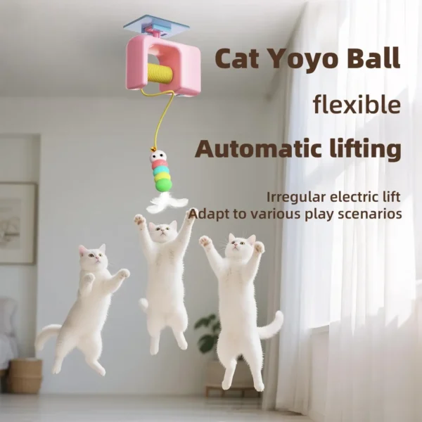 Pet Stress Relief Toys for Cats, Rechargeable Interactive Hanging Door Cat Toy, Automatic Electric Flying Bird Cat Toy for Hunt - Imagen 5