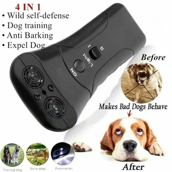 Ultrasonic Bark Arrester Anti Bark Device Ultrasonic Dog Barking Control Stop Repeller Trainer Tool for Pets Training Supplies - Image 2