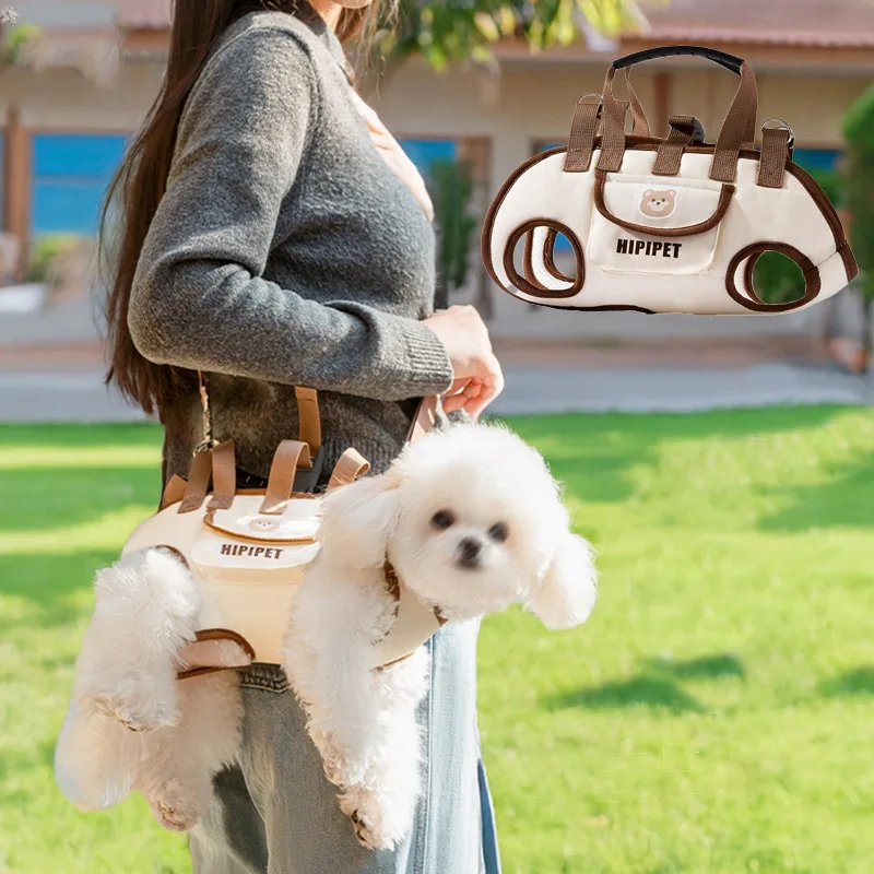 Convertible Breathable Hands-Free Pet Carrier Travel Bag with Harnesses Clip Adjustable Shoulder Handheld for Hiking Daily Use – Image 6