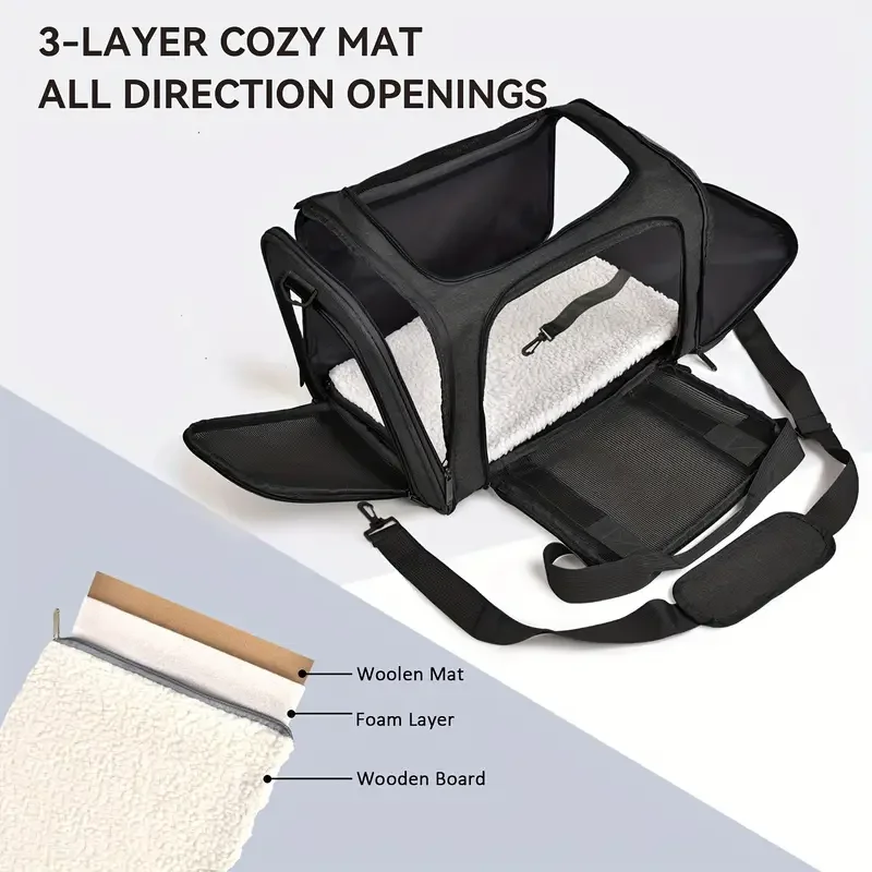 Pet Carrier Bag Side Ventilated Backpack Cat Pet Carriers Dog Travel Bag Airline Approved Transport for Small Dogs Cats Outgoing - Imagem 2