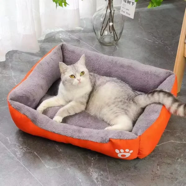Color Square Winter Soft Warm House for Dog Bed for Dog Mat Waterproof Cat Bed Pet Bed for Large Medium Small Dog House - Image 2