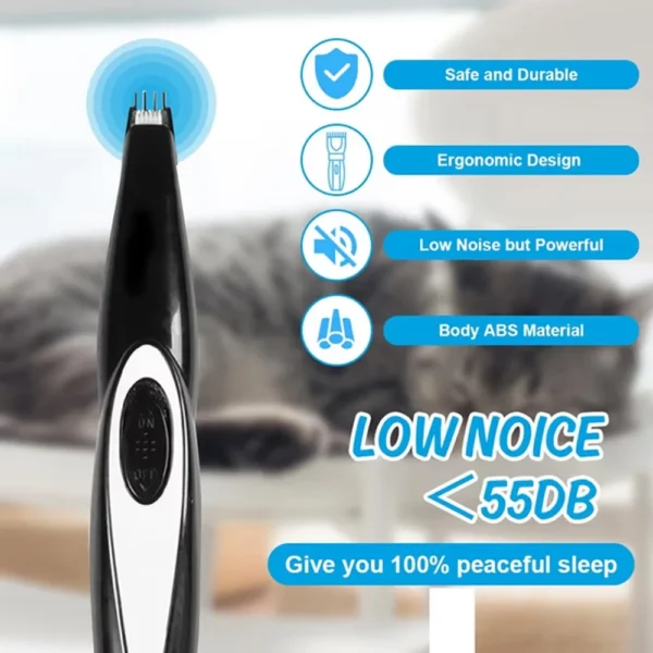 USB Rechargeable Pet Hair Trimmer for Dogs Cats Pet Hair Clipper Grooming Kit Cats Pets Foot Clipper Grooming – Image 5