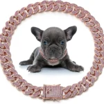 Dog Chain Collar Diamond Cuban Link Necklace Metal Cat Chain Pet Crystal Collar Jewelry Accessories for Dogs Cats