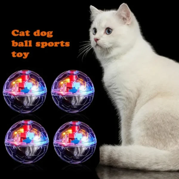 3Pcs/box Interactive Cat Ball Toy Flash Paranormal Equipment Ghost Toy Up Motion Balls Toy Light Pet Ball Flash Hunting Motion - Image 2