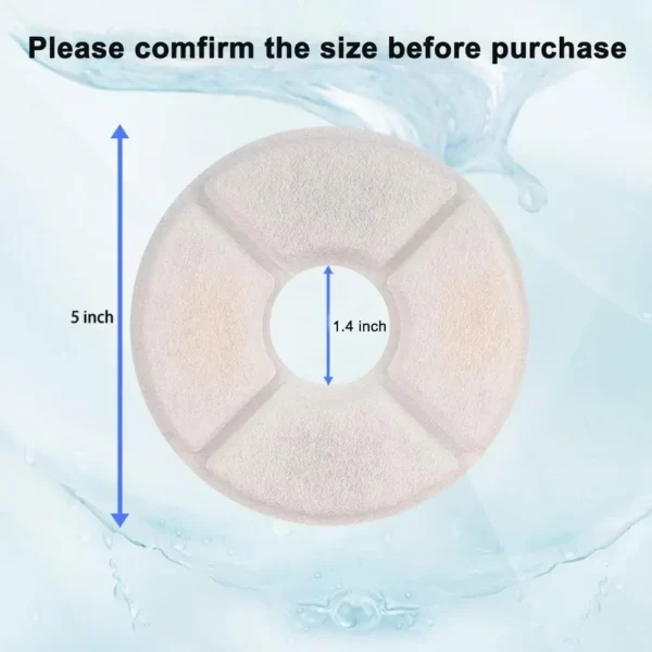 Replacement Activated Carbon Filter For Cat Water Drinking Fountain Replaced Filters For Pet Dog Flower Round Fountain Dispenser - Image 5