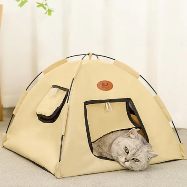 The New Three-color Tent Nest With Its Own Door Curtain Four Seasons General Ventilation Without Flavor Closed Warm Pet Nest - Image 3