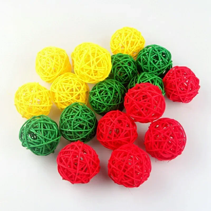 Pet Bird Chewing Bird Rattan Ball Toy For Parrot Budgie Parakeet Cockatiel Chewing Playing Parrot Cages Toys 5pcs - Imagem 5
