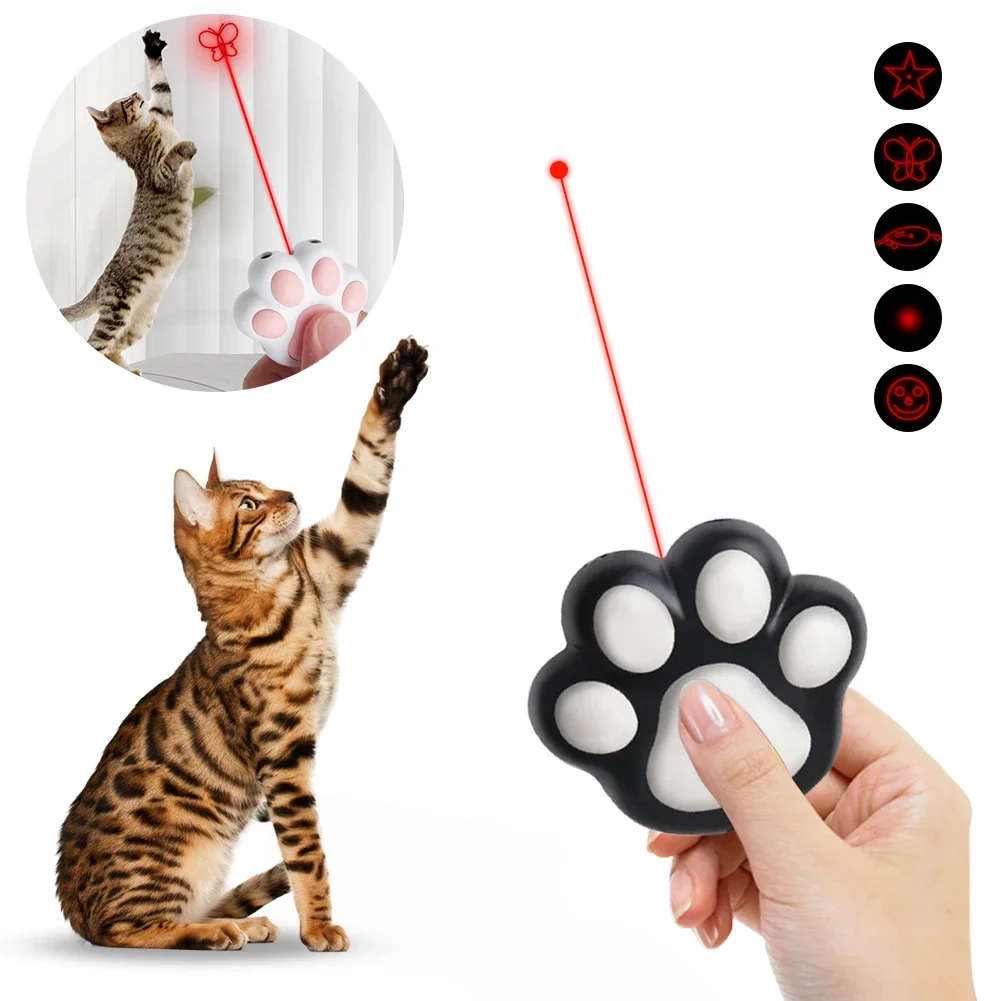 Laser Transform Pattern Pet LED Cute Laser Cat Rechargeable Toy Interactive Bright Animation Pointer Light Pen Toys Training Toy - Imagen 3