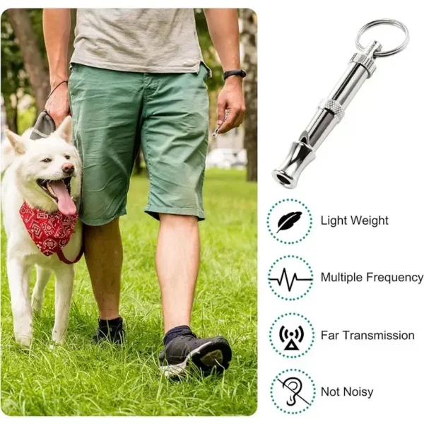 1/2Pcs Dog Whistle To Stop Barking, Adjustable Sound Pitch Dog Whistle With Keychain, Professional Recall Pet Puppy Cat Dog - Image 5