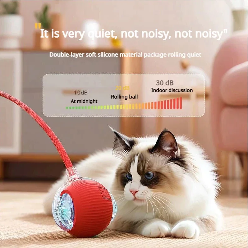 Cat Interactive Ball Toys Automatic Rolling Ball Smart Pet Electric Toy Dog Cat Training Ball USB Rechargeable Imitate Mouse - Image 2