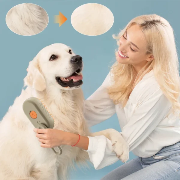 Steam Pet Brush 3-in-1 Massage Dog Steamy Brush Spray Beauty Tangled and Loose Hair Removal Cats Grooming Comb Dogs - Image 2