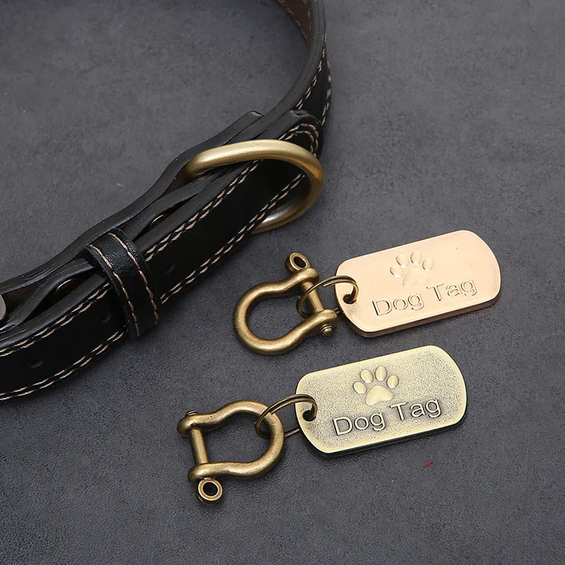 Customizable Engraved Pets ID Tag for Dog Cat Bronze Nameplate Tags Personalized Anti-lost Address Number Dogs Collar ID Pendant - Imagen 4