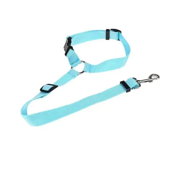 Solid Color Two-in-one Pet Car Seat Belt Nylon Lead Leash Backseat Safety Belt Adjustable Dogs Harness Collar Pet Accessories - Image 5